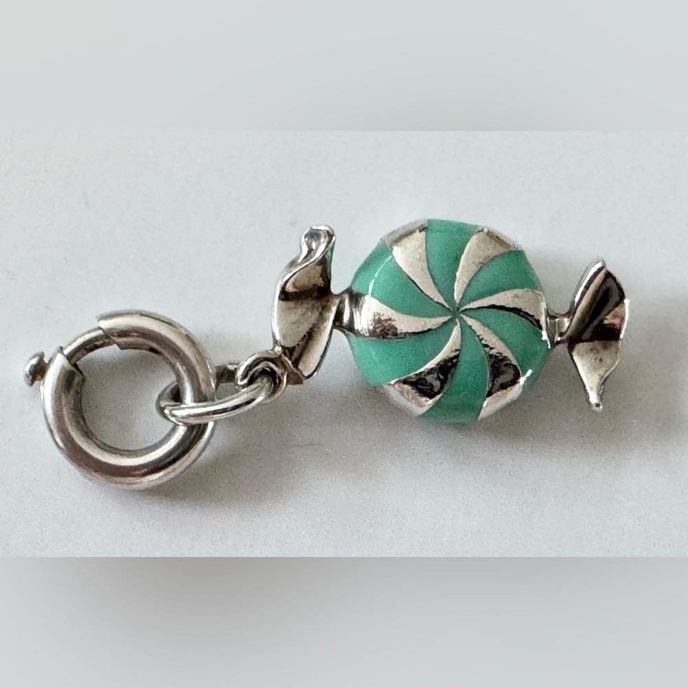 Tiffany & Co. Bon Bon Candy Charm in Blue Enamel and Sterling Silver RARE